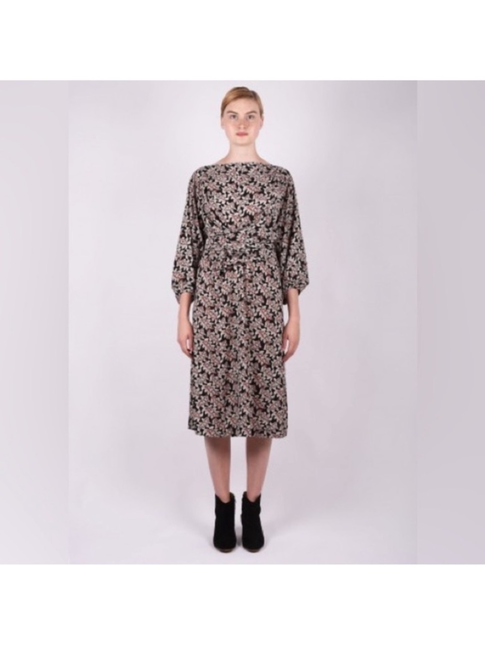 Isabel Marant Black Floral Midi Dress